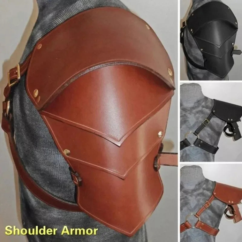 Medieval Viking Gladiator Armor Battle Shoulder Prop For Men Steampunk Pu Leather Pauldrons Women Cosplay Samurai Knight Costume