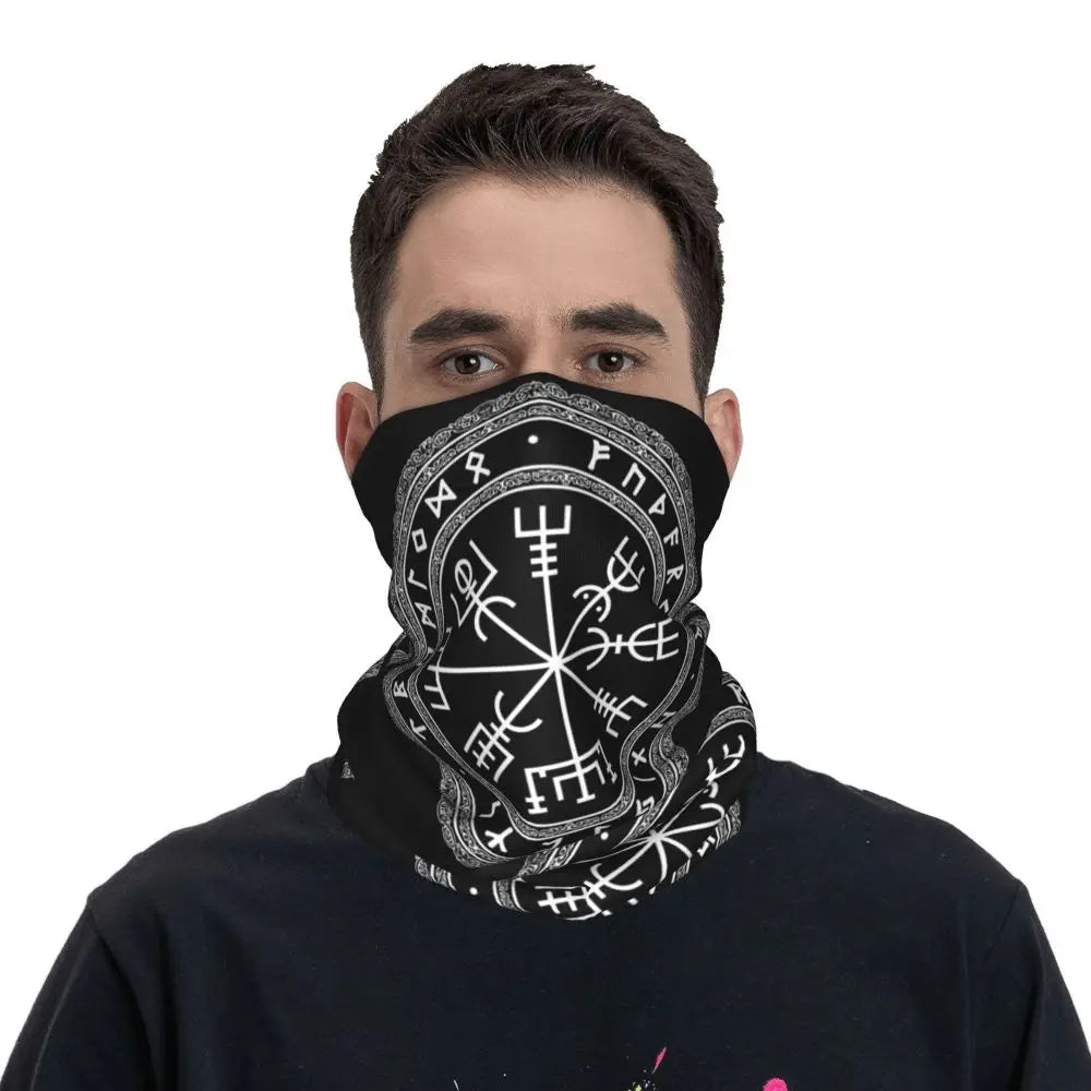 Vegvisir Viking Bandana Neck Cover Printed Wrap Scarf Warm FaceMask Cycling Unisex Adult Washable