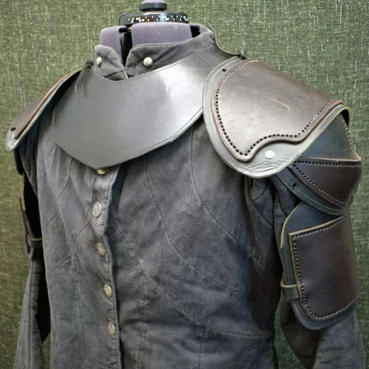 Medieval Viking Warrior Knight Shoulder Armor Leather Pauldrons Pirate Cosplay Costume Battle Accessory Carnival Props For Larp