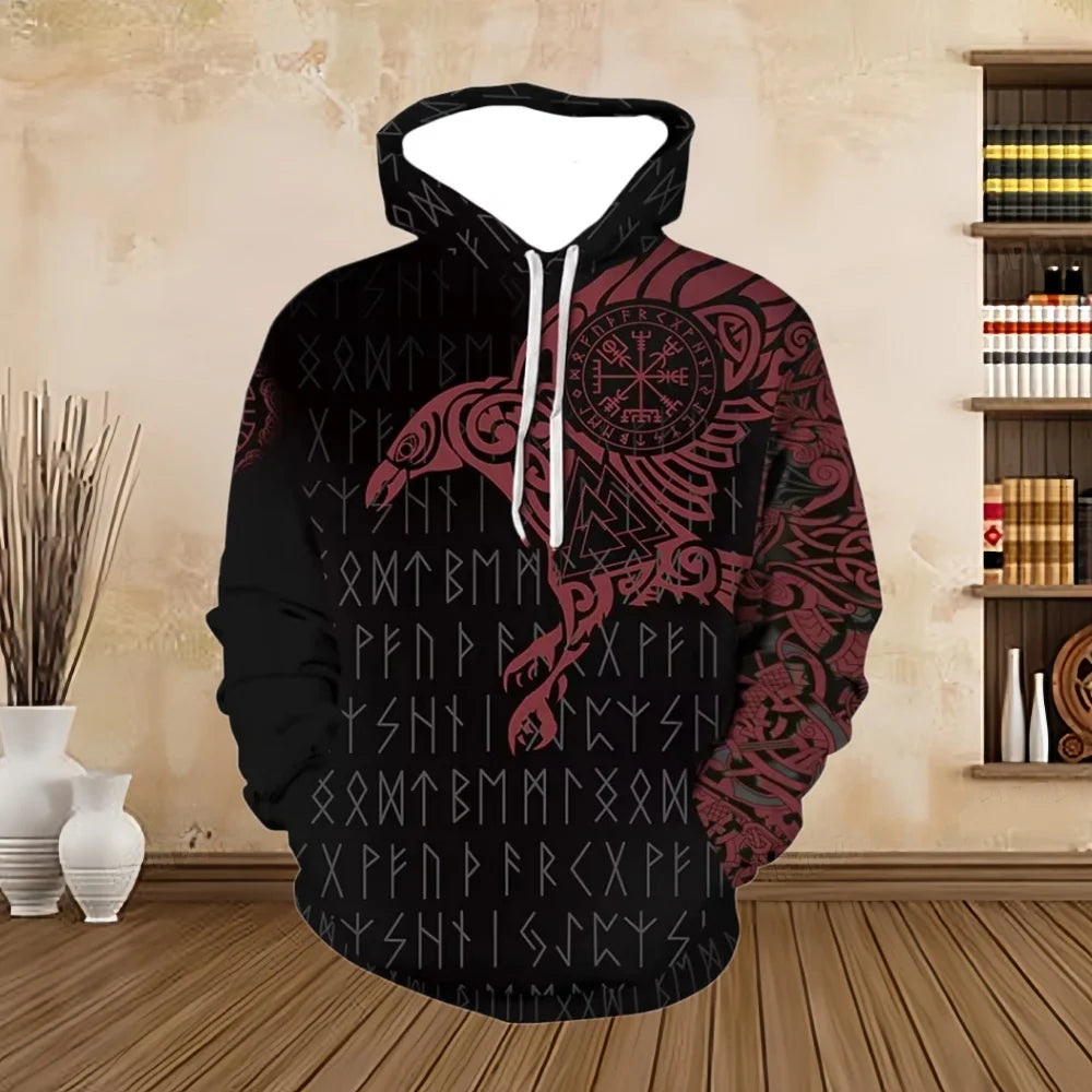 2024 Fashion Hoodies Mens Tattoo Art Print Classic Retro Pullover Hoodies Sweatshirts Tops Jacket Cosplay Casual 3D Sweatshirt