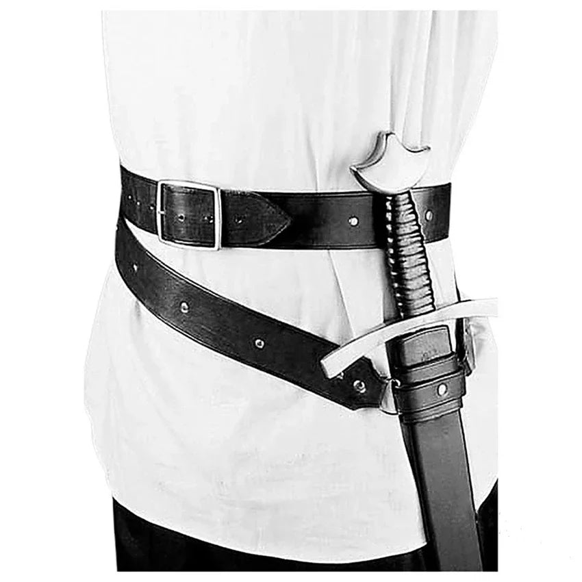 Medieval Sword Holder Belt Men Steampunk Buckle Strap Pirate Viking Knight Cosplay Costume Accessories