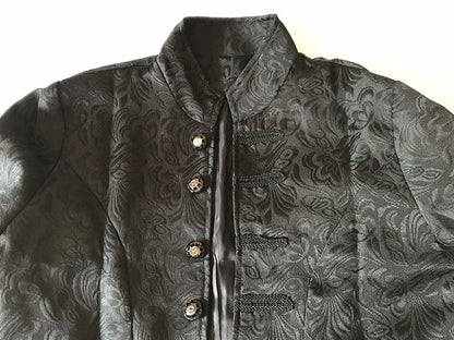 Steampunk Jacket Coat Victorian Ghost Gothic Halloween Vampire Costume Men Blazer Suits Stand Collar Trench For Adult Vest Shirt