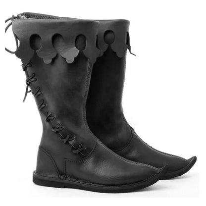 Medieval Pu Leather Renaissance Ankle Boots Gothic Officer Men Shoes Viking Pirate Boots Cosplay Steampunk Accessories