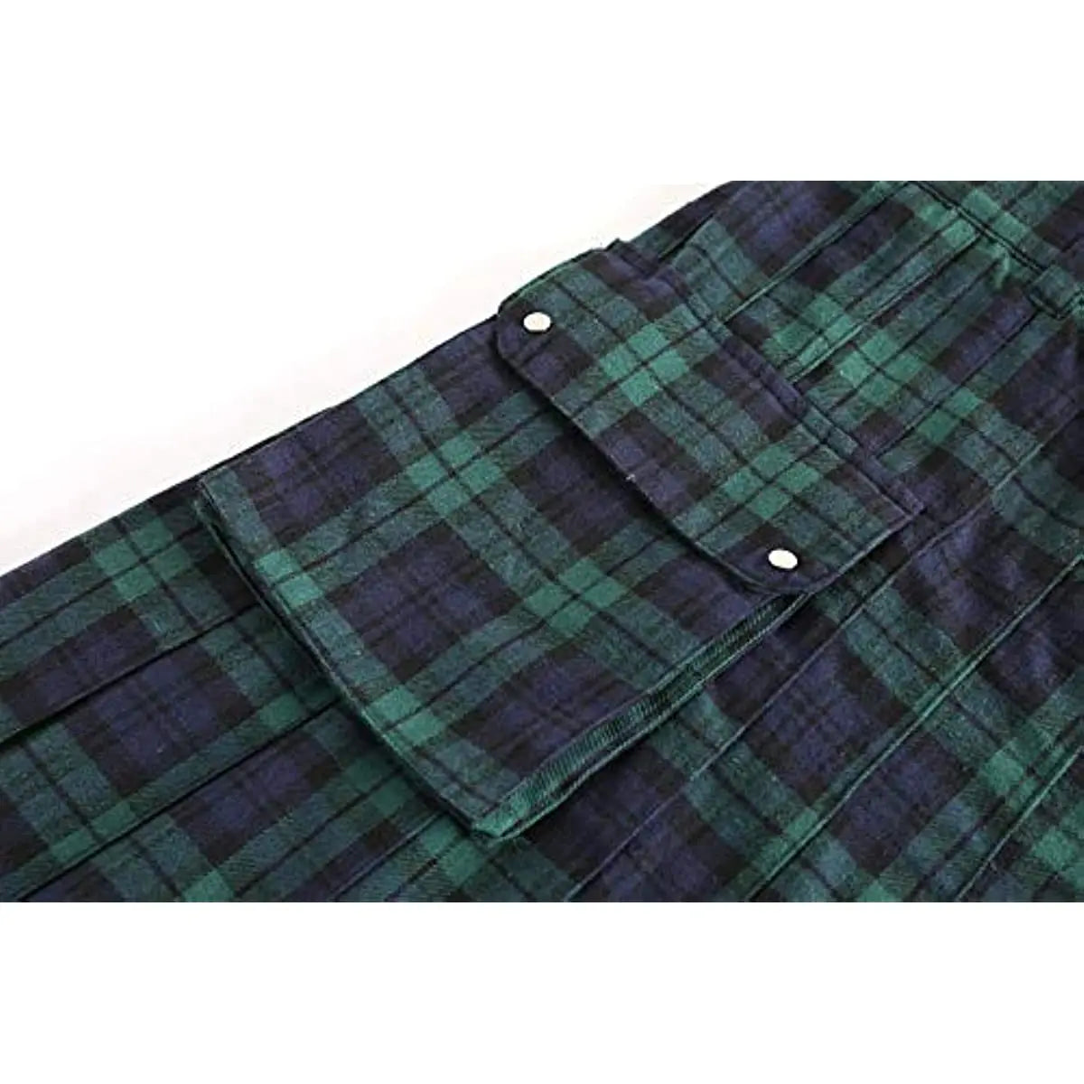 Mens Utility Kilt Pin Scottish Black & Irish Tartan Hybrid Royal Stewart Kilt Pin with Pockets