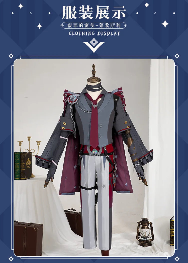 Game GenshinImpact Wriothesley Cosplay Costume Fontaine Wriothesley Wig Shoes Steampunk Clothes Anime Punk Uniform Suit Outfit