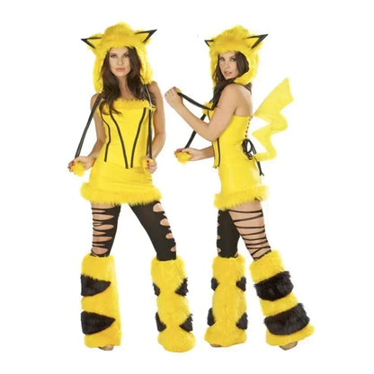 Animal Cosplay Women Furry Wolf Dress Up Suit Cartoon Anime Clothes Halloween Carnival Festival Outfit Party Show Stage Wear