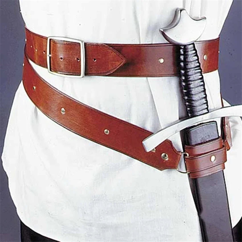 Medieval Sword Holder Belt Men Steampunk Buckle Strap Pirate Viking Knight Cosplay Costume Accessories