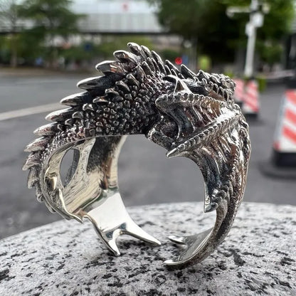 Dragon Rings Gothic Punk Style Pterosaur Wings Opening Adjustable  Rings Vintage Jewelry Accessories Gifts