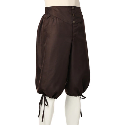 Pirate Costume Breeches Pirate Pants Renaissance Medieval Viking Trousers Cosplay Back Lace Up Shorts