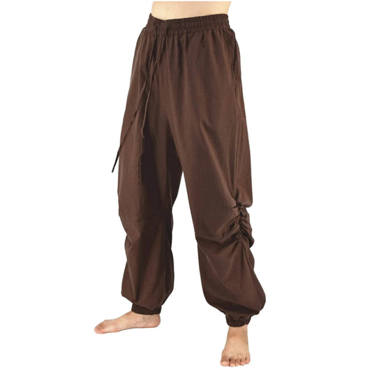 Adult Men Pirate Pants Vintage Medieval Renaissance Lounge Costume Loose Pants Viking Black Brown Trouser