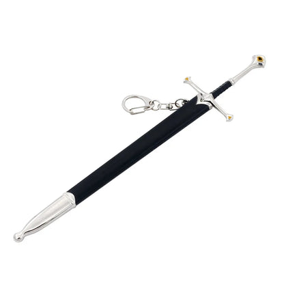 22cm Aragorn Narthil Sword Elves Anduril Medieval Weapon Ring Metal Katana Samurai Sword Keychain Ornaments Gifts Toys for Boys