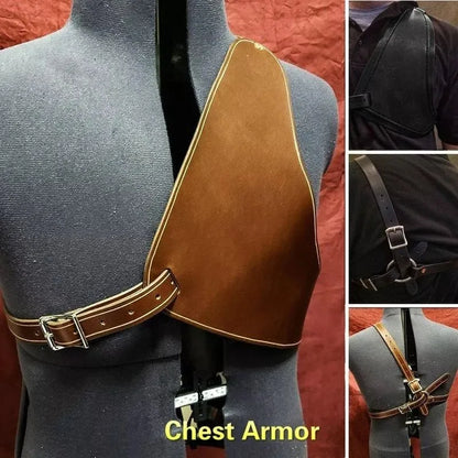 Men Medieval Steampunk Leather Chest Armor Shoulder Harness Belt Strap Breastplate Viking Cosplay Costume For Halloween Carnival