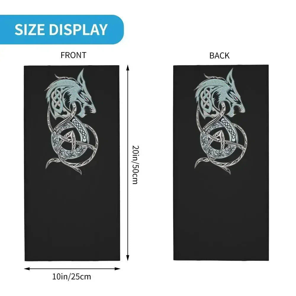 Viking Loki Son Fenrir Bandana Neck Gaiter Printed The Wolf of Norse Face Scarf Headwear Riding for Men Women Adult Washable