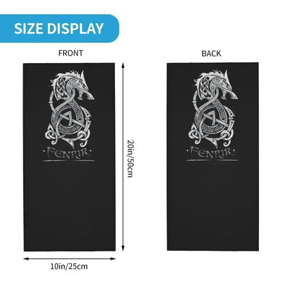 Viking Loki Son Fenrir Bandana Neck Gaiter Printed The Wolf of Norse Face Scarf Headwear Riding for Men Women Adult Washable