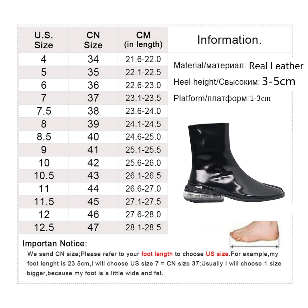 New Real Leather Split Toe Boots Women Ninja Tabi Boots For Women Fashion Winter Shoes Women Ankle Boots Cow Leather Botas Mujer