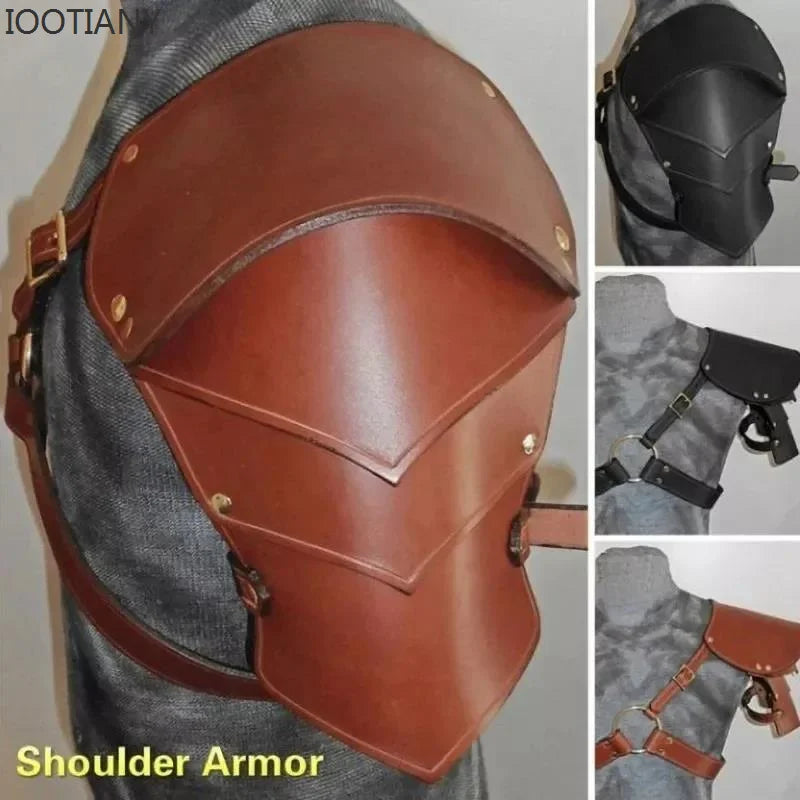 Medieval Viking Gladiator Armor Battle Shoulder Prop For Men Steampunk Pu Leather Pauldrons Women Cosplay Samurai Knight Costume