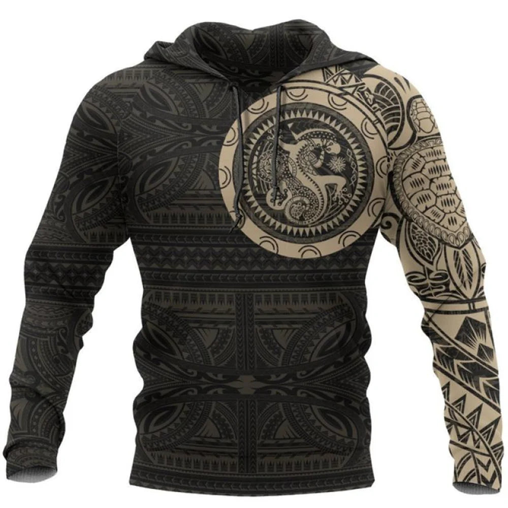 2024 New Hoodie 3d Viking Harajuku Print Pullover Men's Hooded Sweatshirt Oversized Vintage Male Clothing Fall Long Sleeve