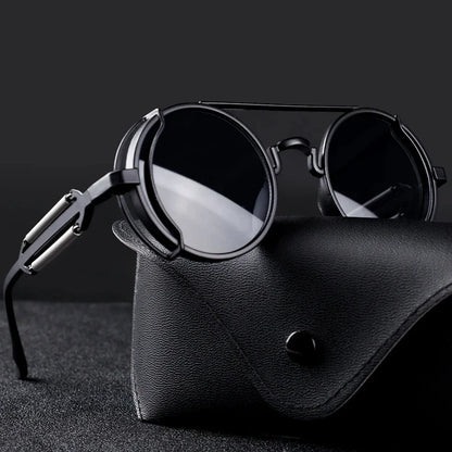 2024 Plastic Steampunk Sunglasses Men Women Fashion Round Glasses Brand Designer Vintage Sun Glasses High Quality Oculos De Sol