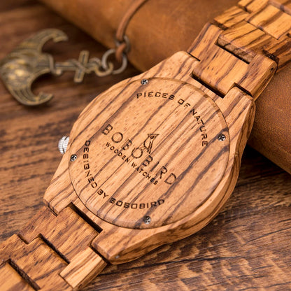 BOBO BIRD Viking Wooden Men Watch with Helm of Awe Unique Runic Circle Vegvisir Valknut Custom Wristwatch Norse Symbol Watches