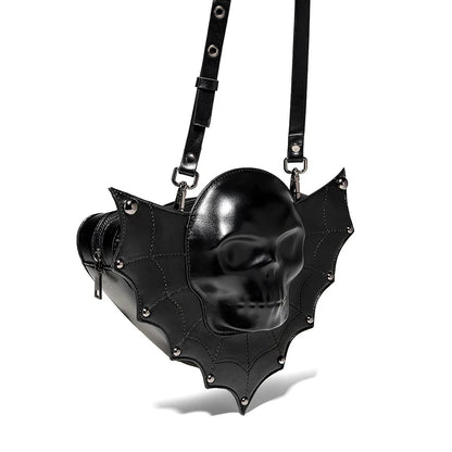 Gothic Shoulder Bag Crossbody Woman PU Leather Messenger Halloween Steampunk Vintage Skull Pirate Side Phone Bag Man Male Wallet