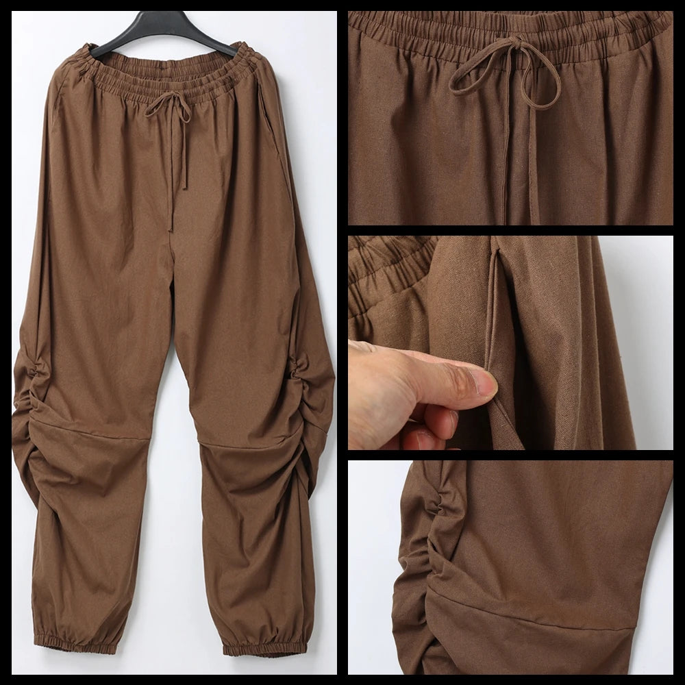 Adult Men Pirate Pants Vintage Medieval Renaissance Lounge Costume Loose Pants Viking Black Brown Trouser