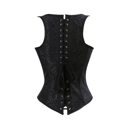 Off Shoulder Buckle Shirt Corset Woman Gothic Vest Corset Mujer Lingerie Corgested Bustiers Top Black Straps Locking Underwear