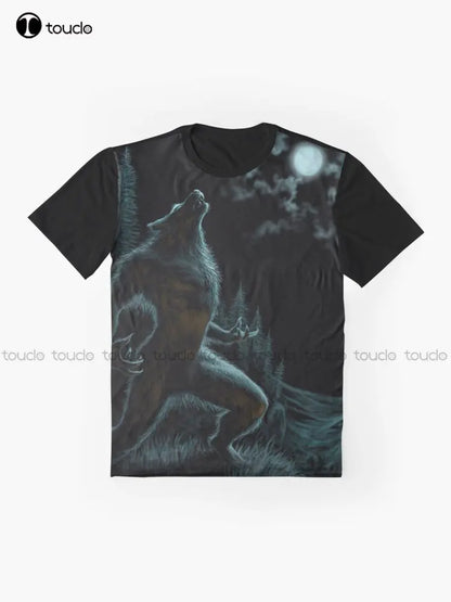 Howl Of The Werewolf Graphic T-Shirt Custom Aldult Teen Unisex Digital Printing Tee Shirts Custom Gift Xxs-5Xl Streetwear