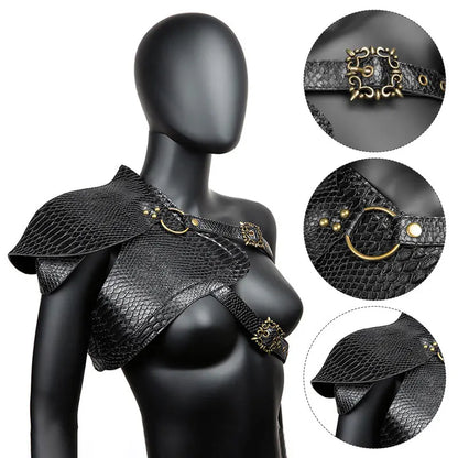 Medieval Viking Knight Shoulder Armor Punk PU Leather Armor Renaissance Pauldrons Pirate LARP Cosplay Costume Halloween Props