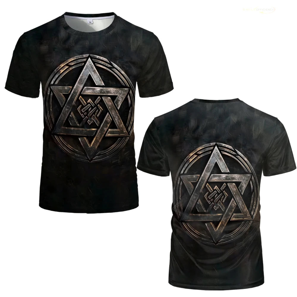 Viking Tattoo 3D Printed Men T-Shirt Tree Of Life Graphics With Triquetra T Shirt Nordic Warrior Style Vintage Designer Clothing