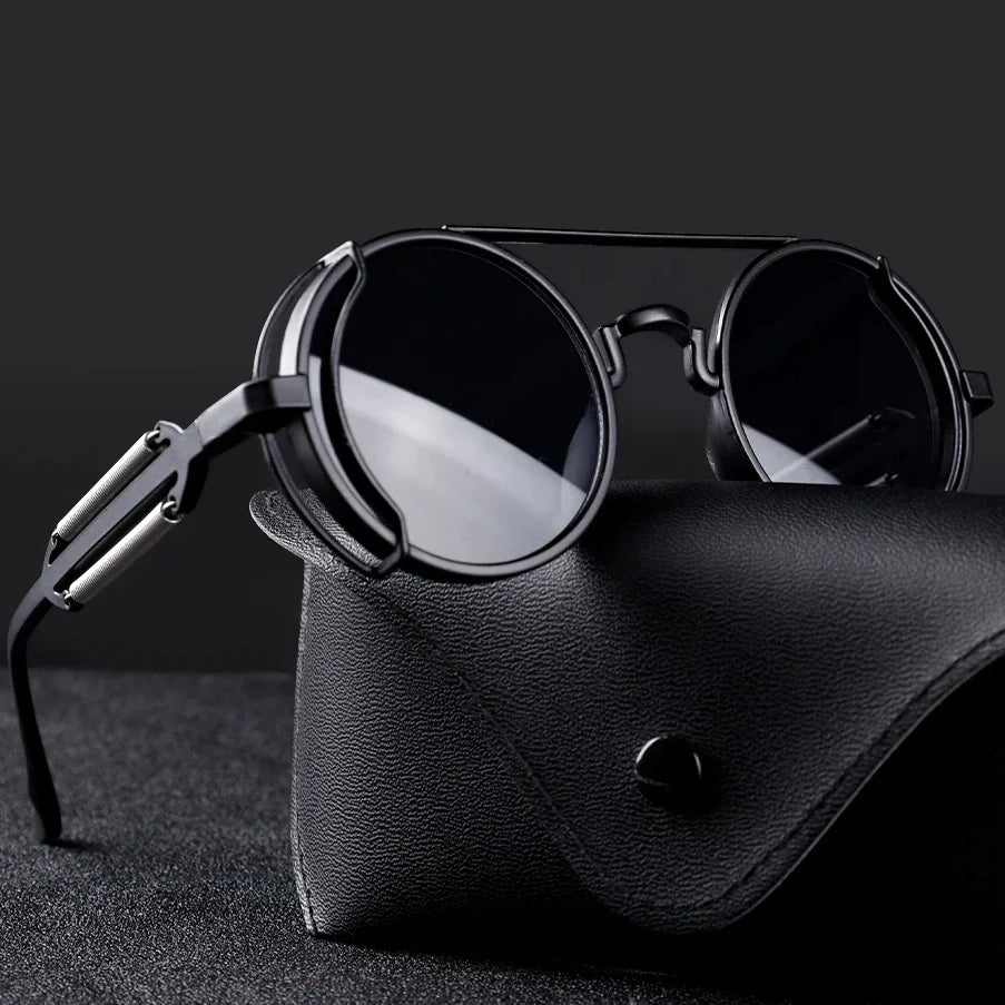 2024 Plastic Steampunk Sunglasses Men Women Fashion Round Glasses Brand Designer Vintage Sun Glasses High Quality Oculos De Sol