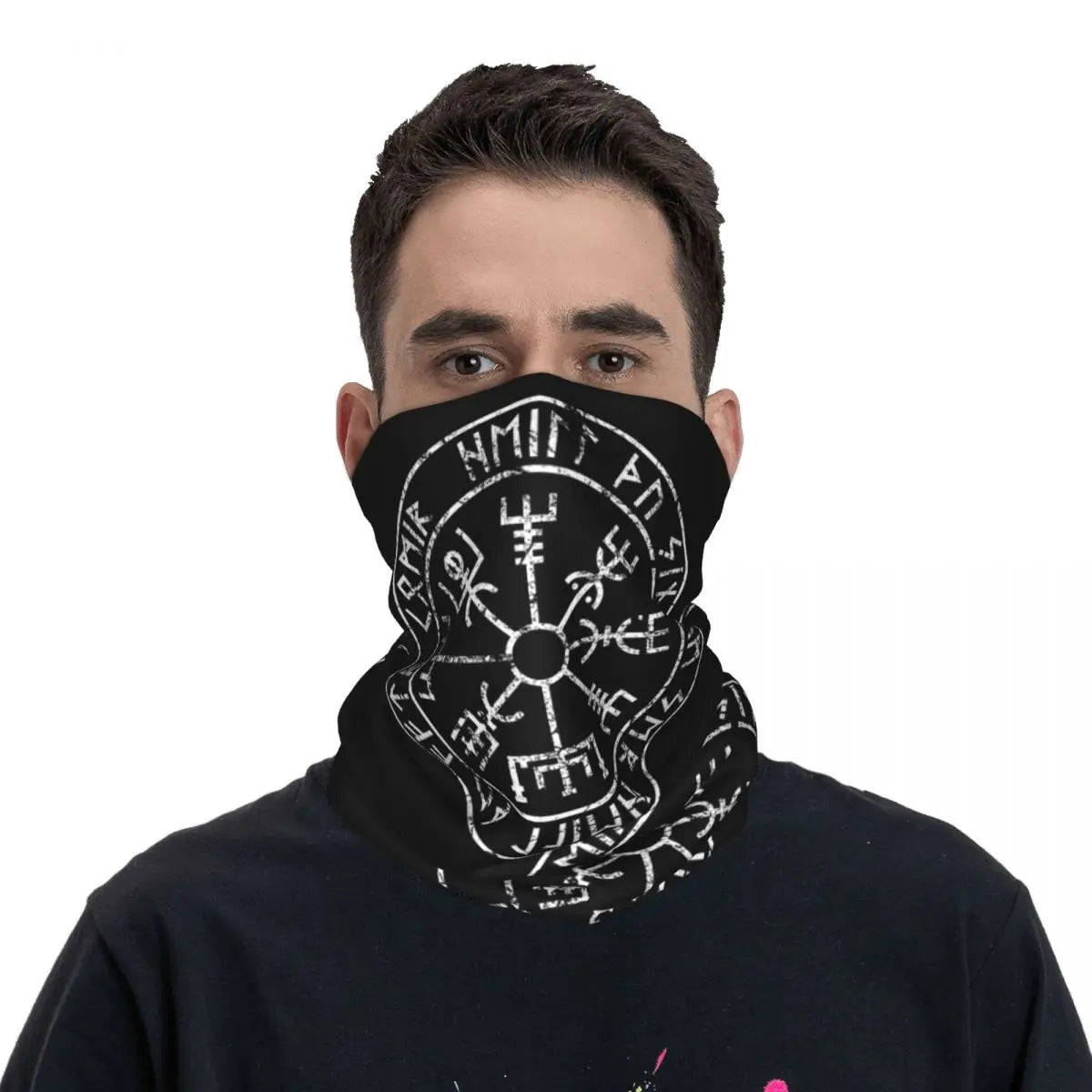 Vegvisir Viking Bandana Neck Cover Printed Wrap Scarf Warm FaceMask Cycling Unisex Adult Washable