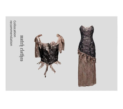 Halloween Distressed Lace Outerwear Cover-up Kallima Inachus