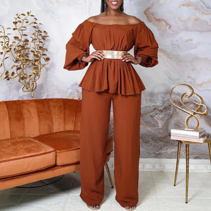 Medieval Women Tops Pants Retro Cosplay Costume Blouse Off The Shoulder Full Sleeve Belt Long Trousers Fashion Elegant Outfits