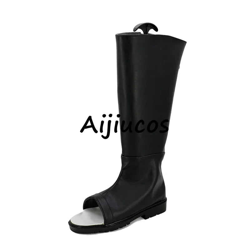 Anime NARUTO MOVIE THE LAST Hyuga Hinata Cosplay Shoes Halloween Party Artificial Leather Ninja High Boots Custom Made