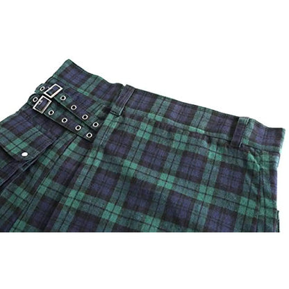 Mens Utility Kilt Pin Scottish Black & Irish Tartan Hybrid Royal Stewart Kilt Pin with Pockets