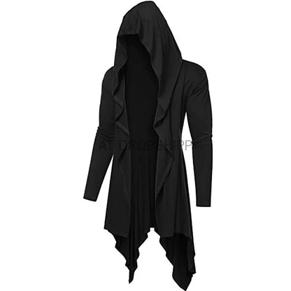 Medieval Retro Steampunk Hooded Cardigan Jacket Halloween Cosplay Costume Stage Dressup Festival Play Anime Cosplay