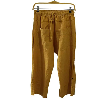 Baggy Beach Harem Pants Cotton Yoga Capri Trouser Loose Drawstring Sweatpants Pockets Boho Men's Aladdin Vikings Pirate Costume