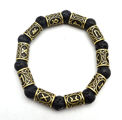 Volcanic Lava Stone Bracelet Viking Rune One Piece Dropshipping