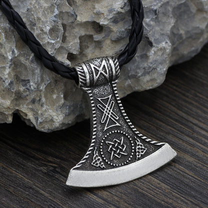 Nordic Viking Symbol Axe Pendant Necklace Men