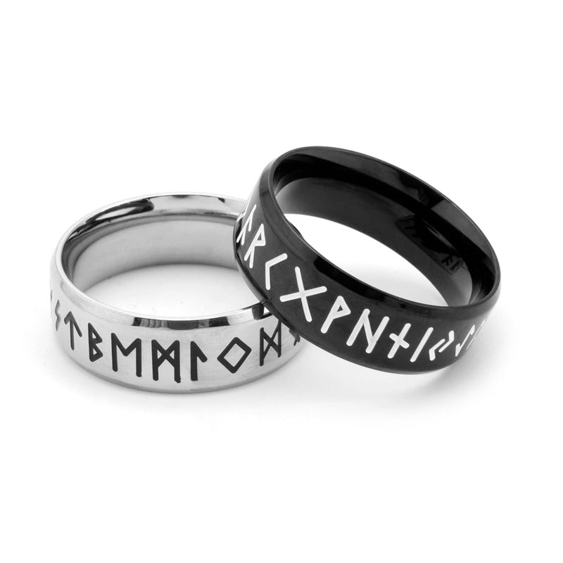 Titanium Rune Lettering Ring