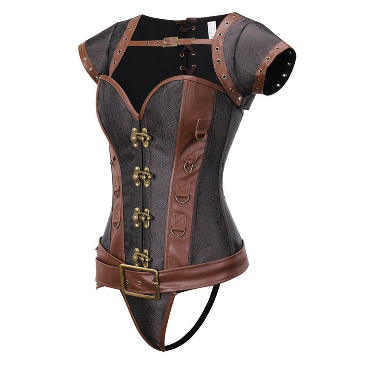 Womens Viking Cosplay Four-Piece Viking Corset