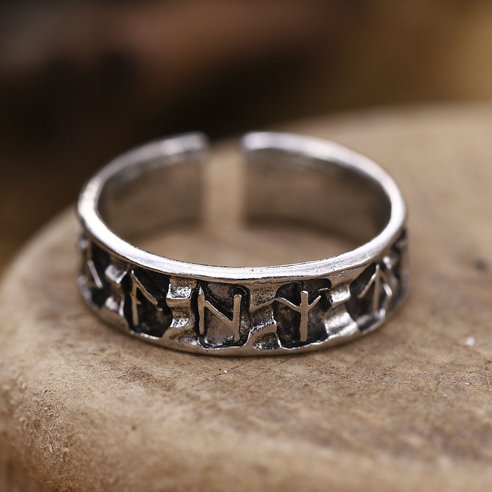 Alloy Rustic Rune Ring