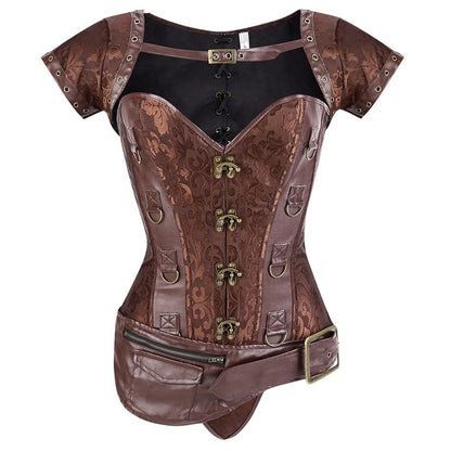 Womens Viking Cosplay Four-Piece Viking Corset