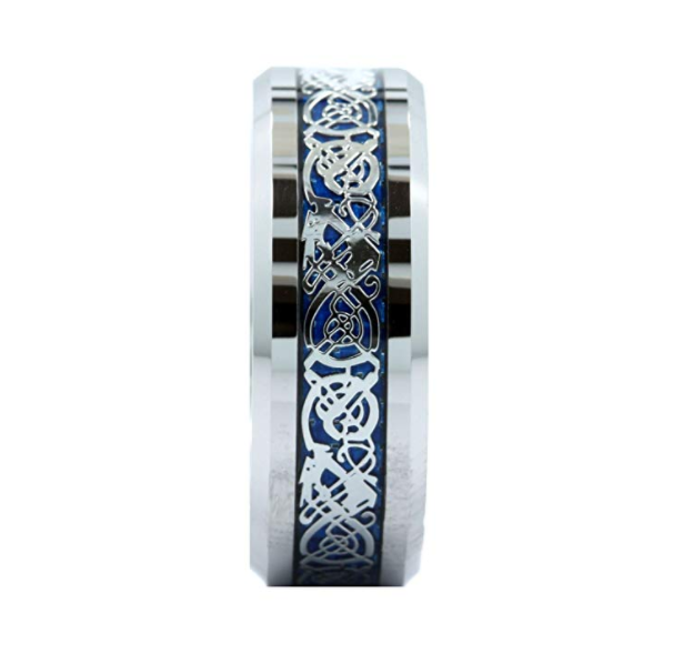 Silver Tungsten Celtic Ring