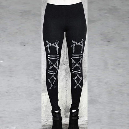 Punk style sports leggings