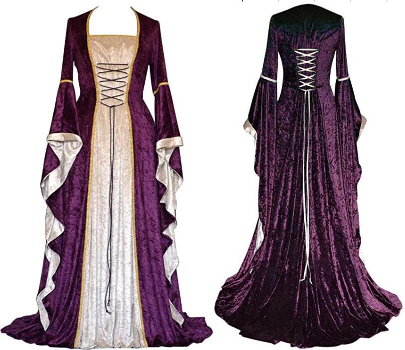 Medieval palace gold velvet dress