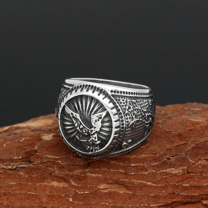 Norwegian Nordic Viking Odin Crow Ring