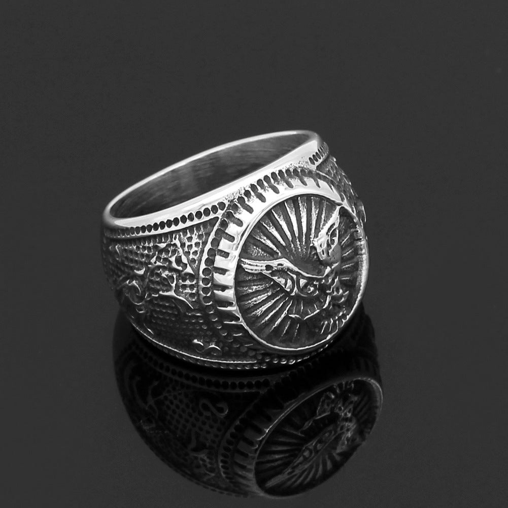 Norwegian Nordic Viking Odin Crow Ring