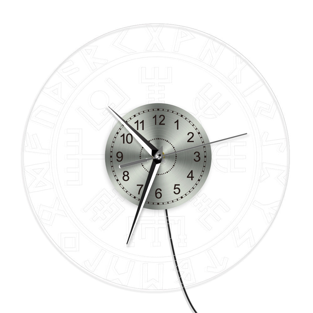 Viking Rune Transparent Acrylic Wall Clock