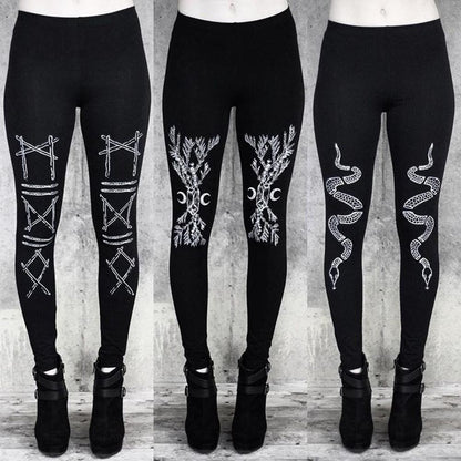 Punk style sports leggings